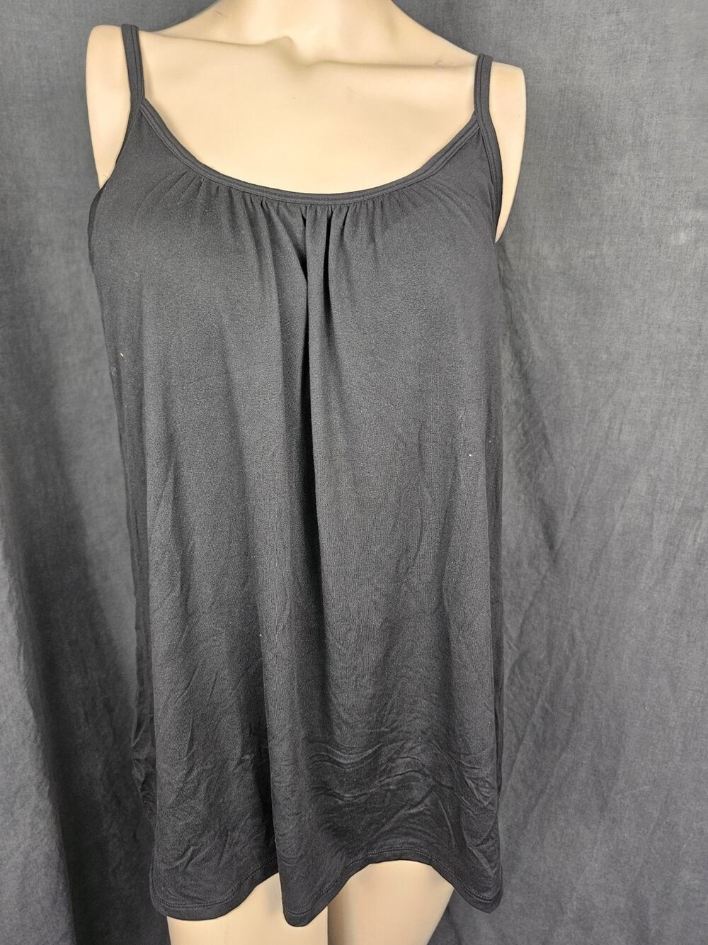 32 Degrees Cool Flowy Relaxed Bra Cami Tank Top Built Cup Lounge Shirred NWOT L